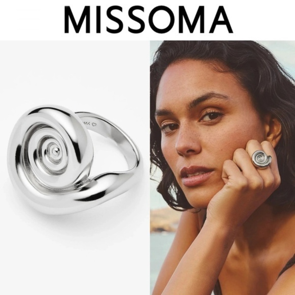 MISSOMA SPIRAL STATEMENT SILVER SWITL RING SZ 8 NWT 167$